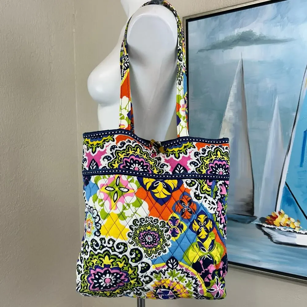 Vera Bradley quilted cotton tote retired “Rio
